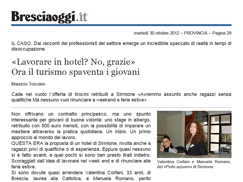 LAVORARE IN HOTEL? NO, GRAZIE